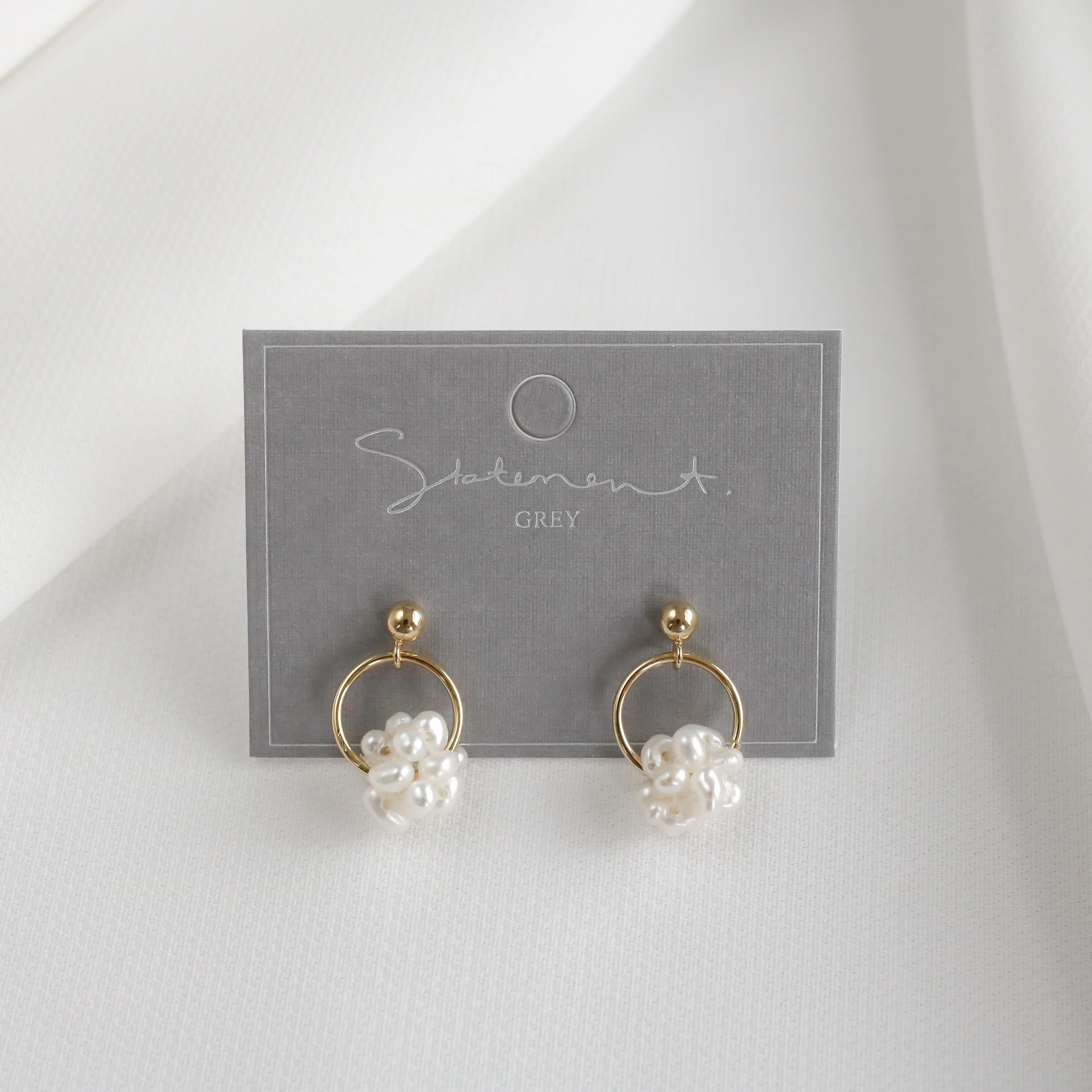 Pearl Sphere Hoop Earrings