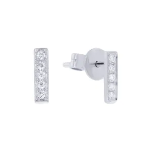 Petite Diamond Bar Stud Earrings