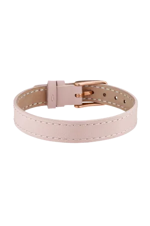 Pink Leather Strap Rose Gold