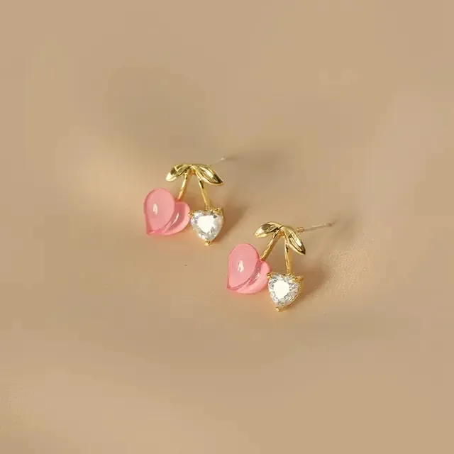 Pink Tulip Flower Earrings