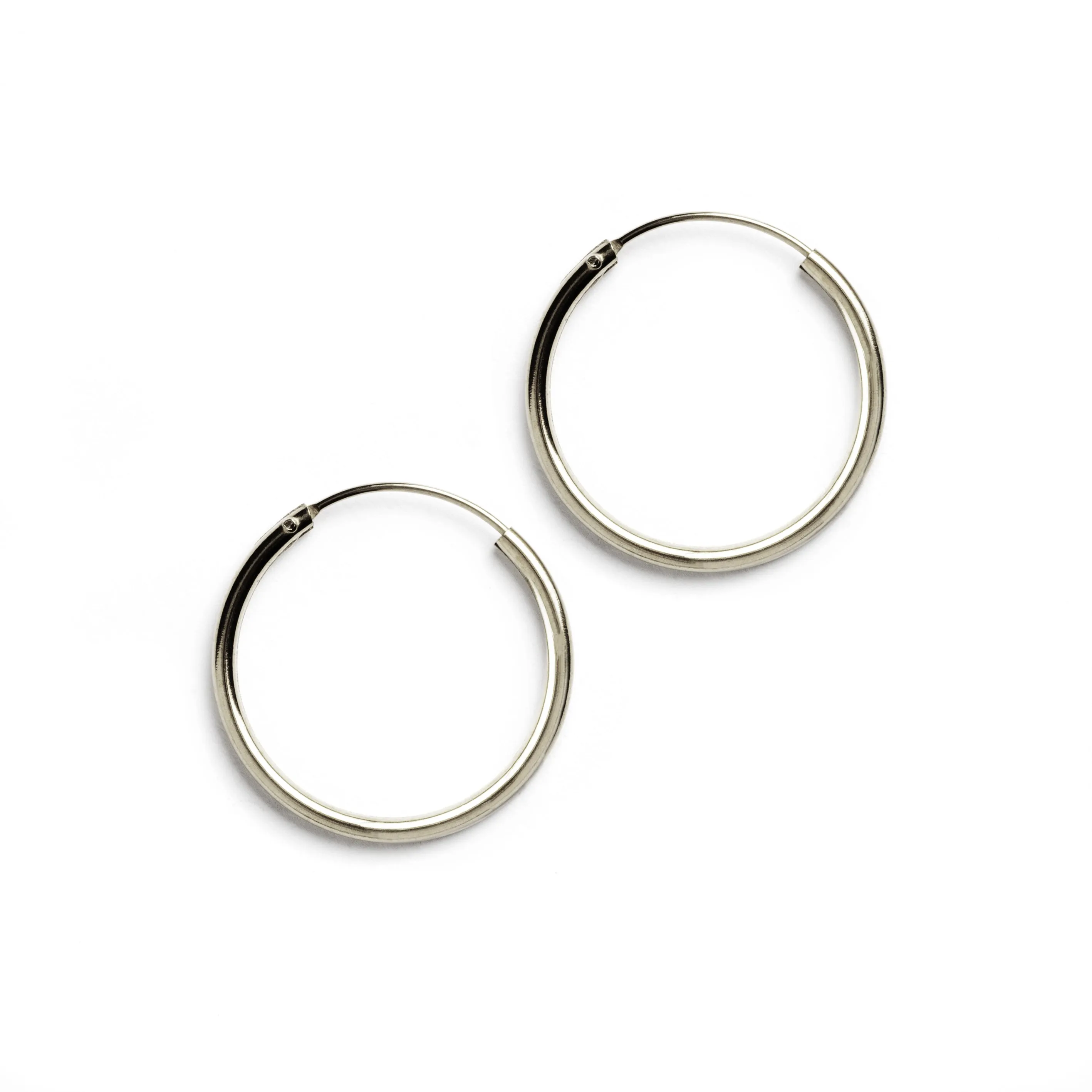 Plain Silver Hoop Earrings