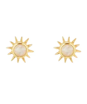 Pura Vida Earrings Moonstone Sunray Studs