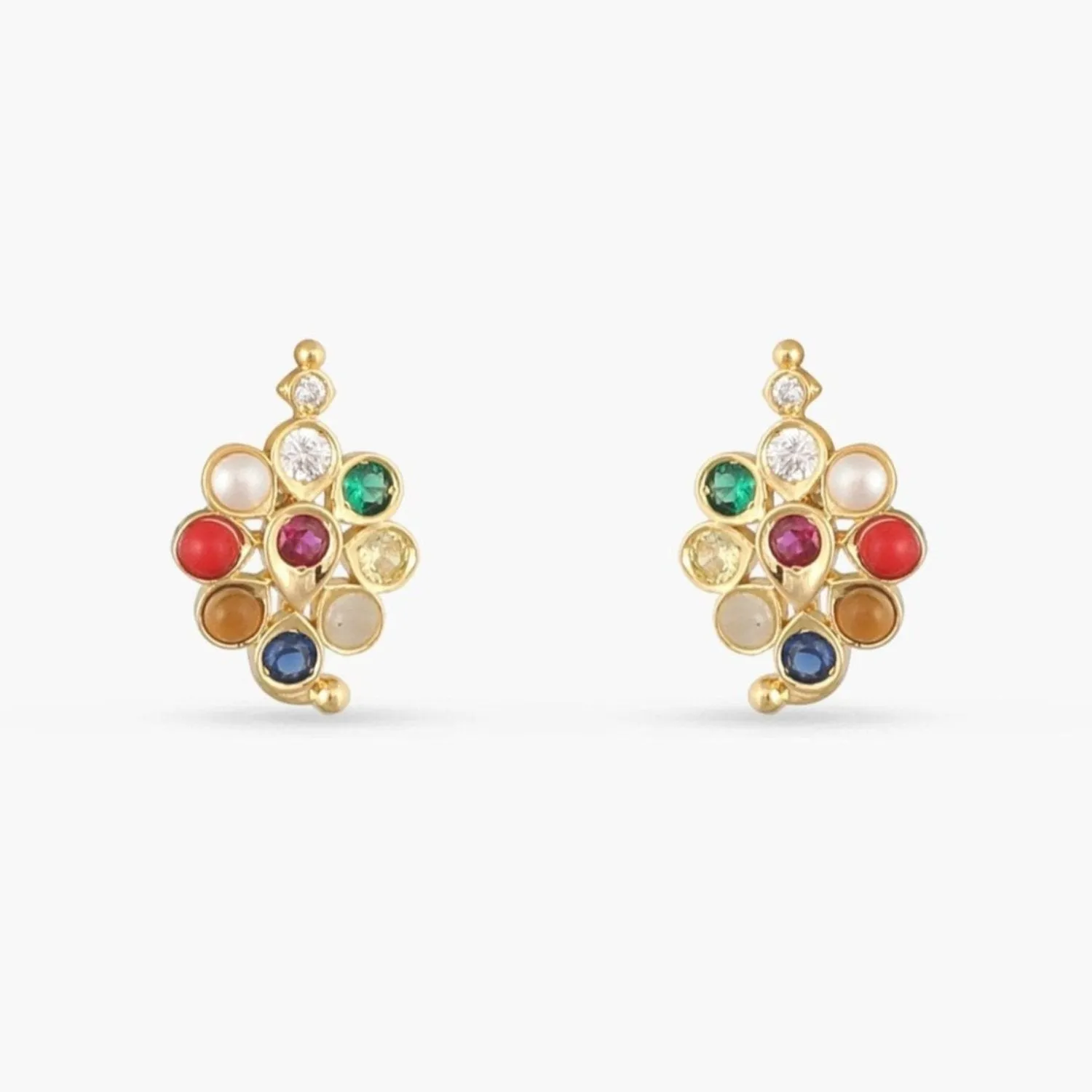 Pushpika Navaratna Silver Stud Earrings