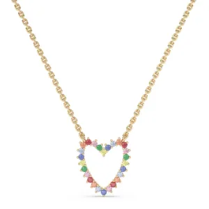 Rainbow Open Heart Necklace