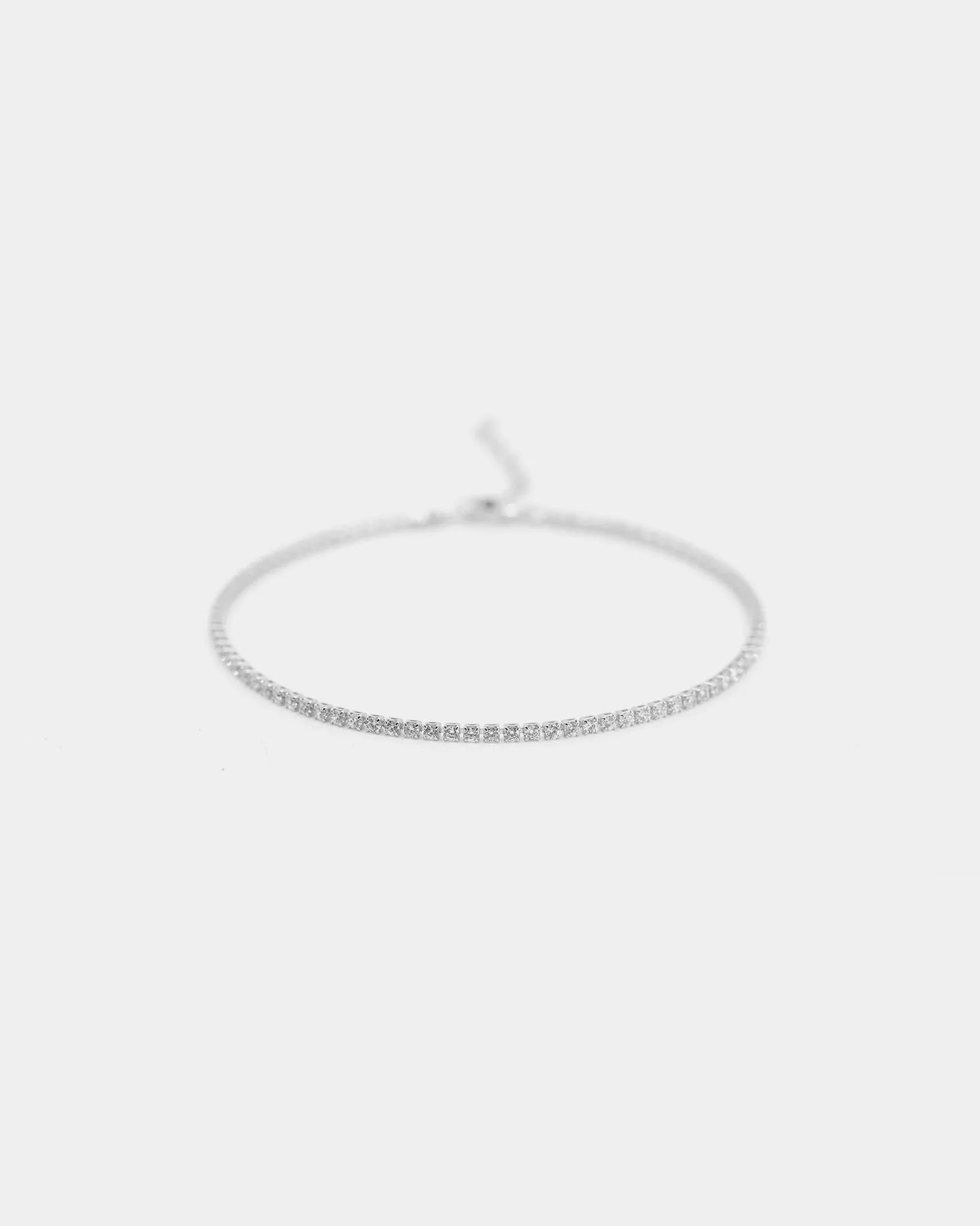 Raising Hell Women's 9" Micro Tennis Anklet White Gold