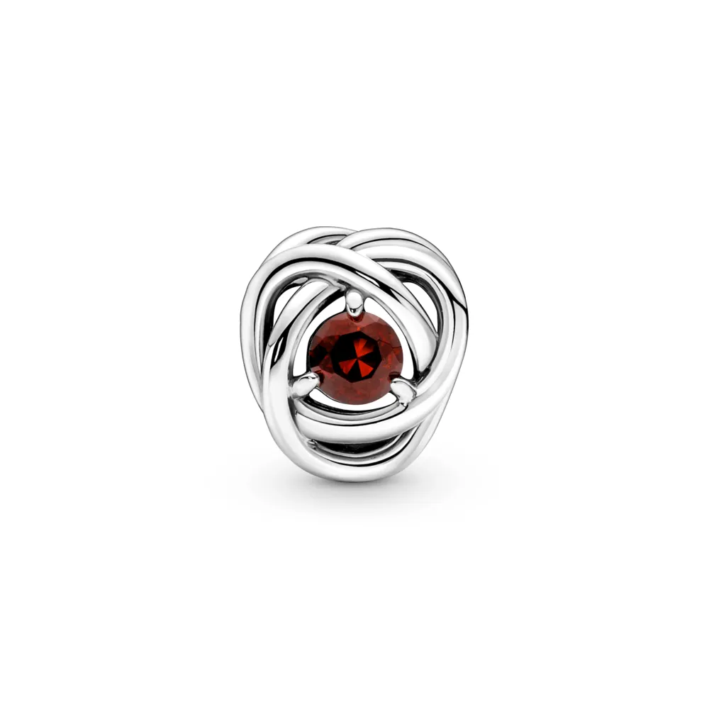 Red Eternity Circle Charm