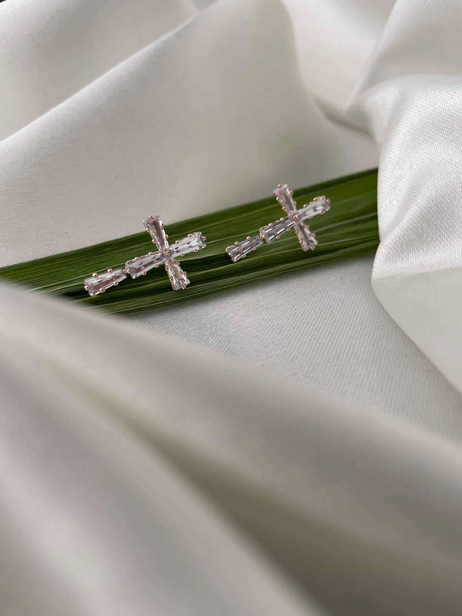 Rhinestone Cross Earrings