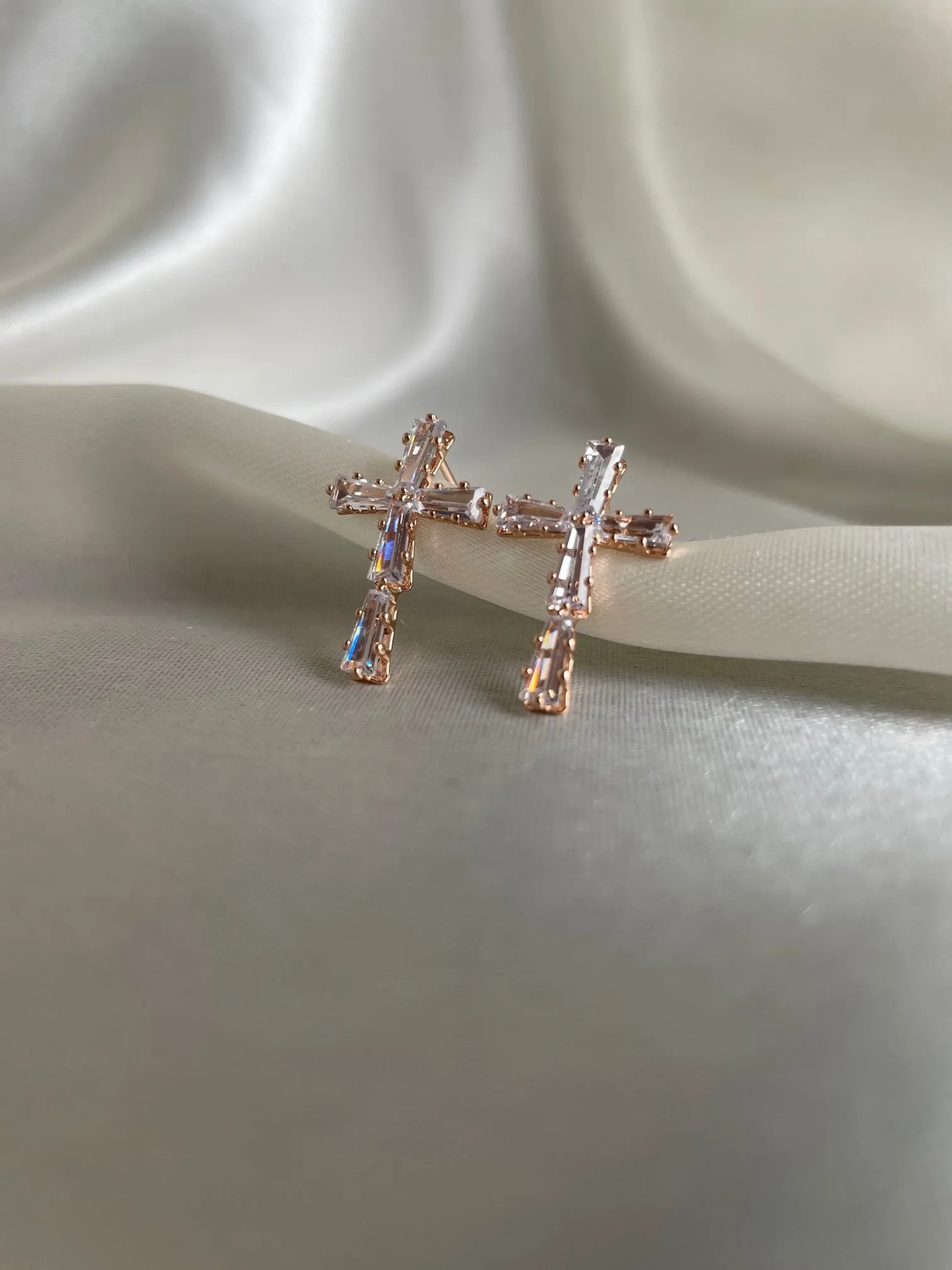 Rhinestone Cross Earrings