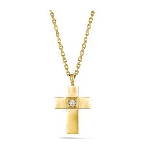 Rosaleigh Large Diamond Cross Necklace | Yellow Gold