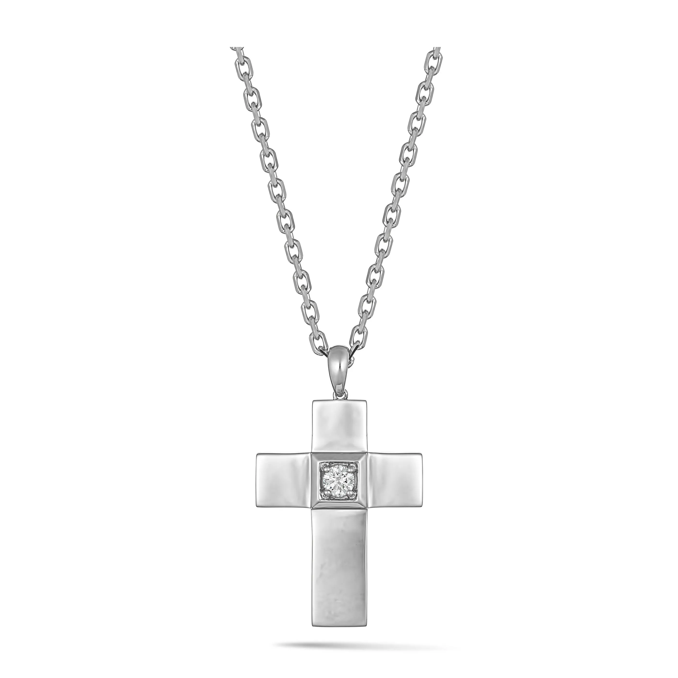 Rosaleigh Large Diamond Cross Necklace | Yellow Gold