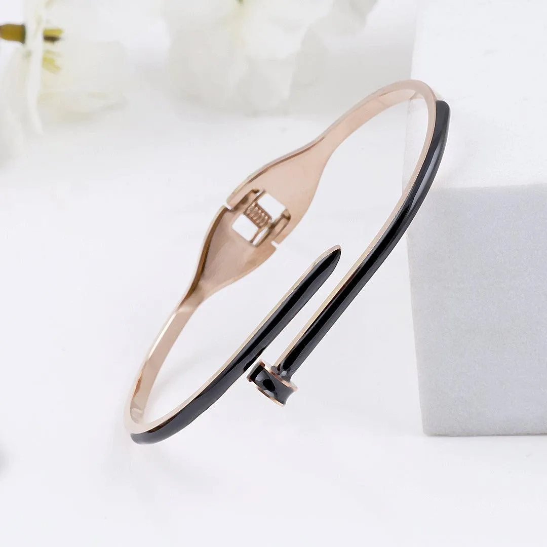 Rose Gold Nail Bangle Bracelet