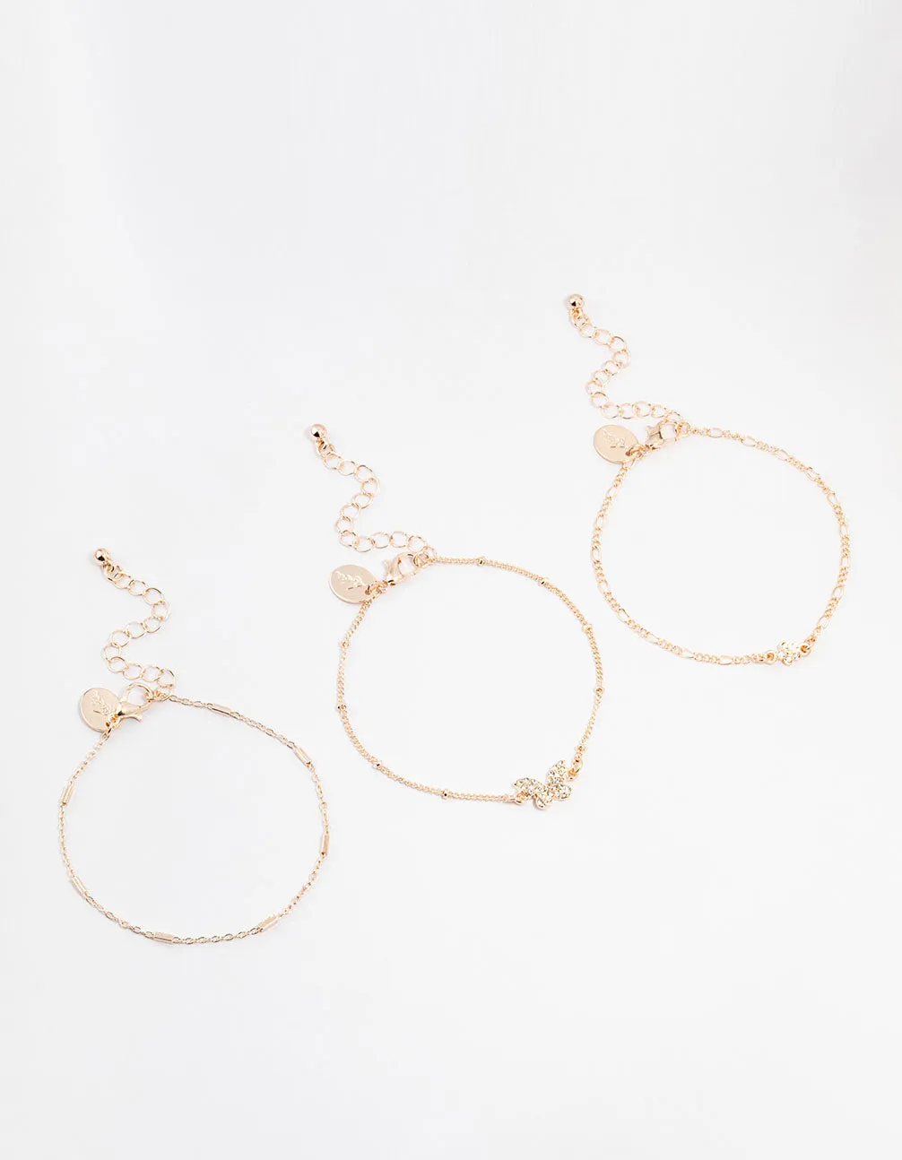 Rose Gold Pretty Butterfly Bracelets 3-Pack