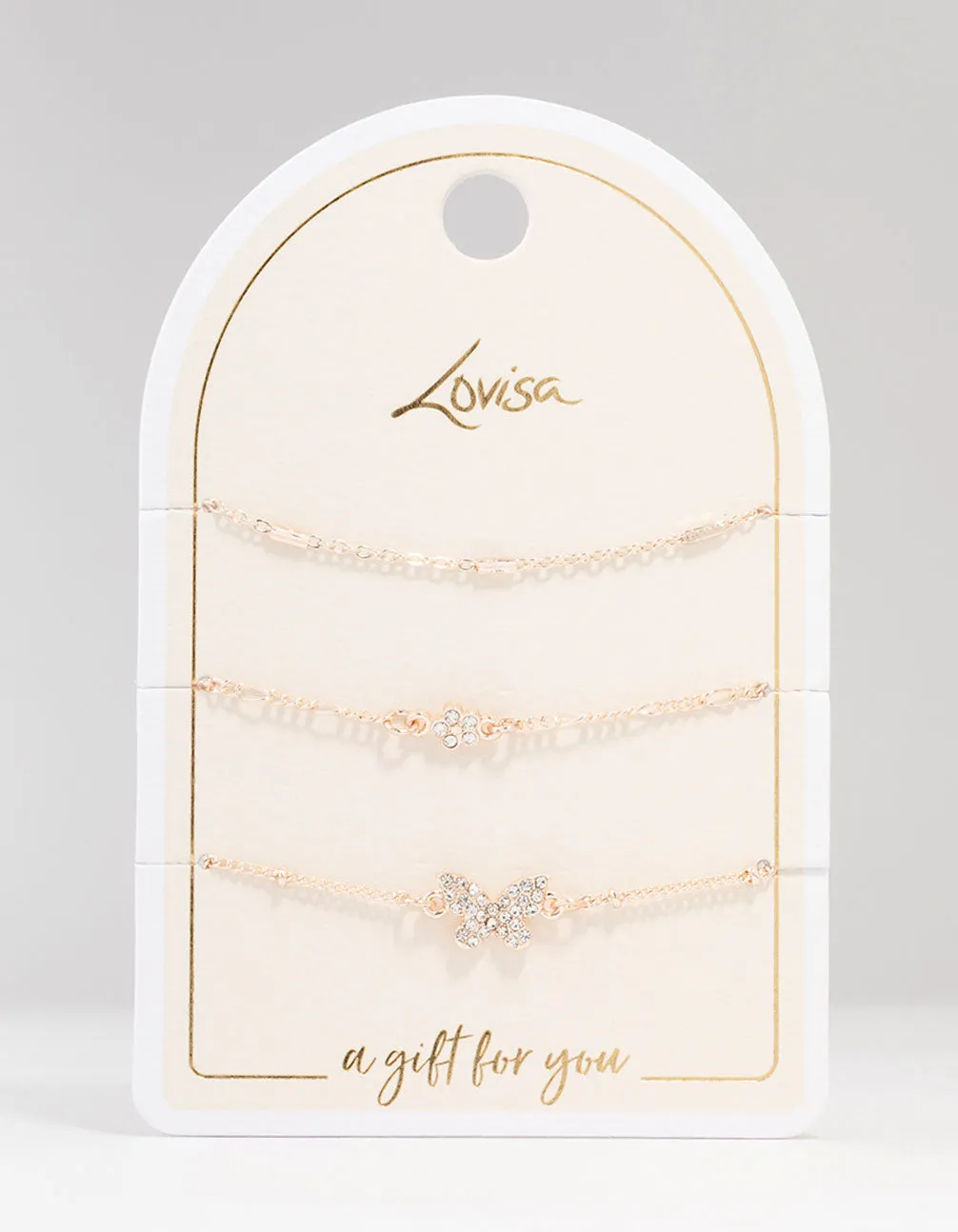 Rose Gold Pretty Butterfly Bracelets 3-Pack