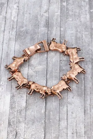 SALE! Burnished Coppertone Cow Magnetic Bracelet