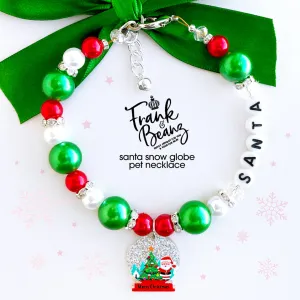 Santa Snow Globe Christmas Dog Necklace Personalized Cat Necklace Pet Jewelry