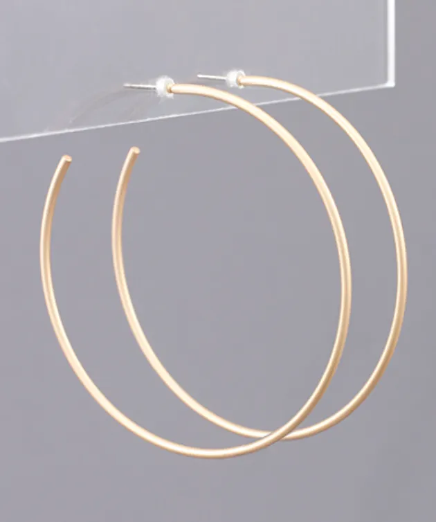 Silver Matte Hoops