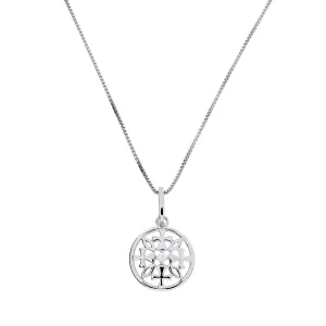 Silver St Cuthbert Cross Circle Pendant