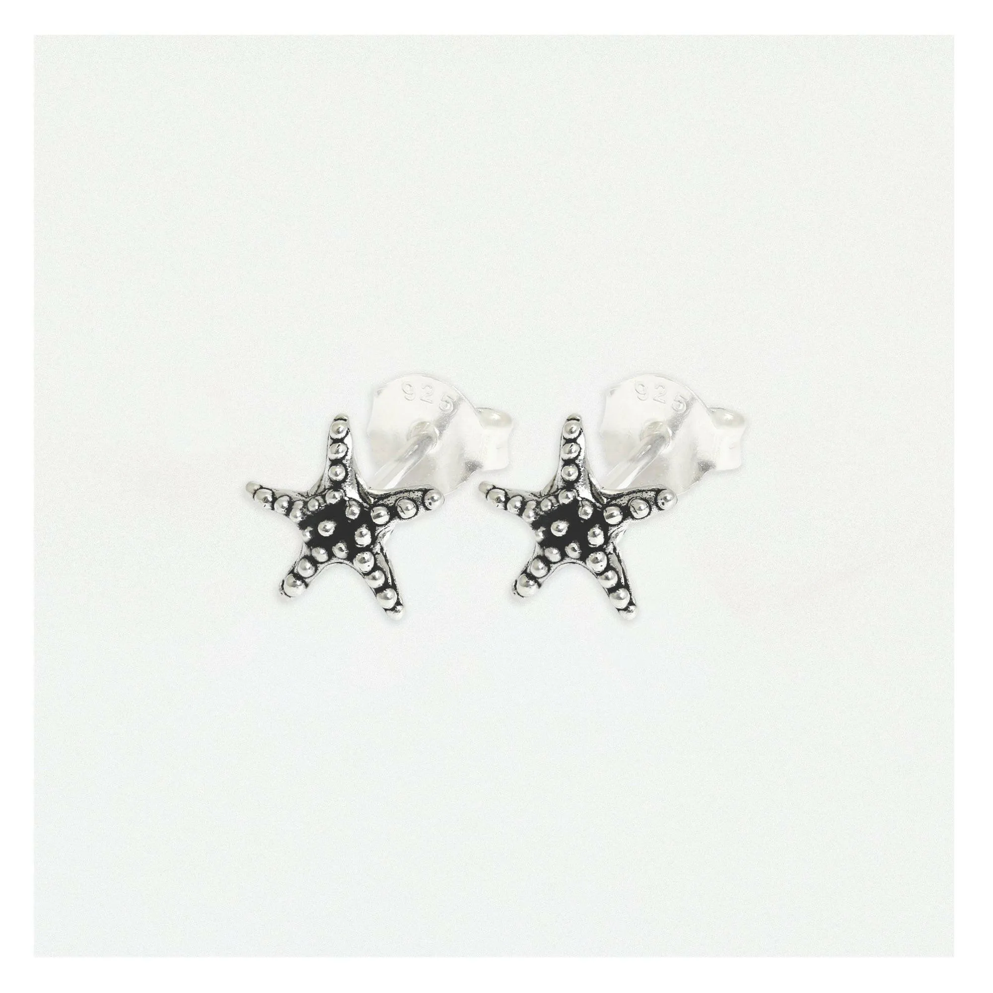 Silver Starfish Ear Studs - Elegant Nautical Jewelry for Beach Lovers