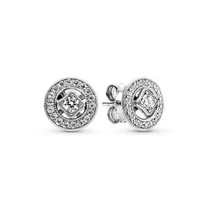 Silver stud earrings with detachable earring jackets and clear cubic zirconia