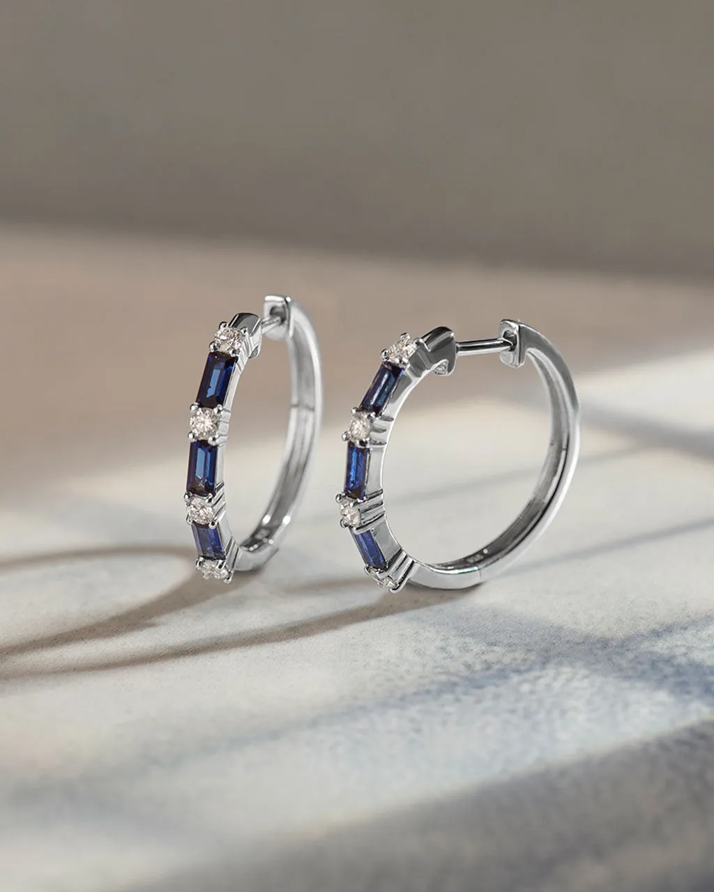 Single Row Station Diamond Hoops