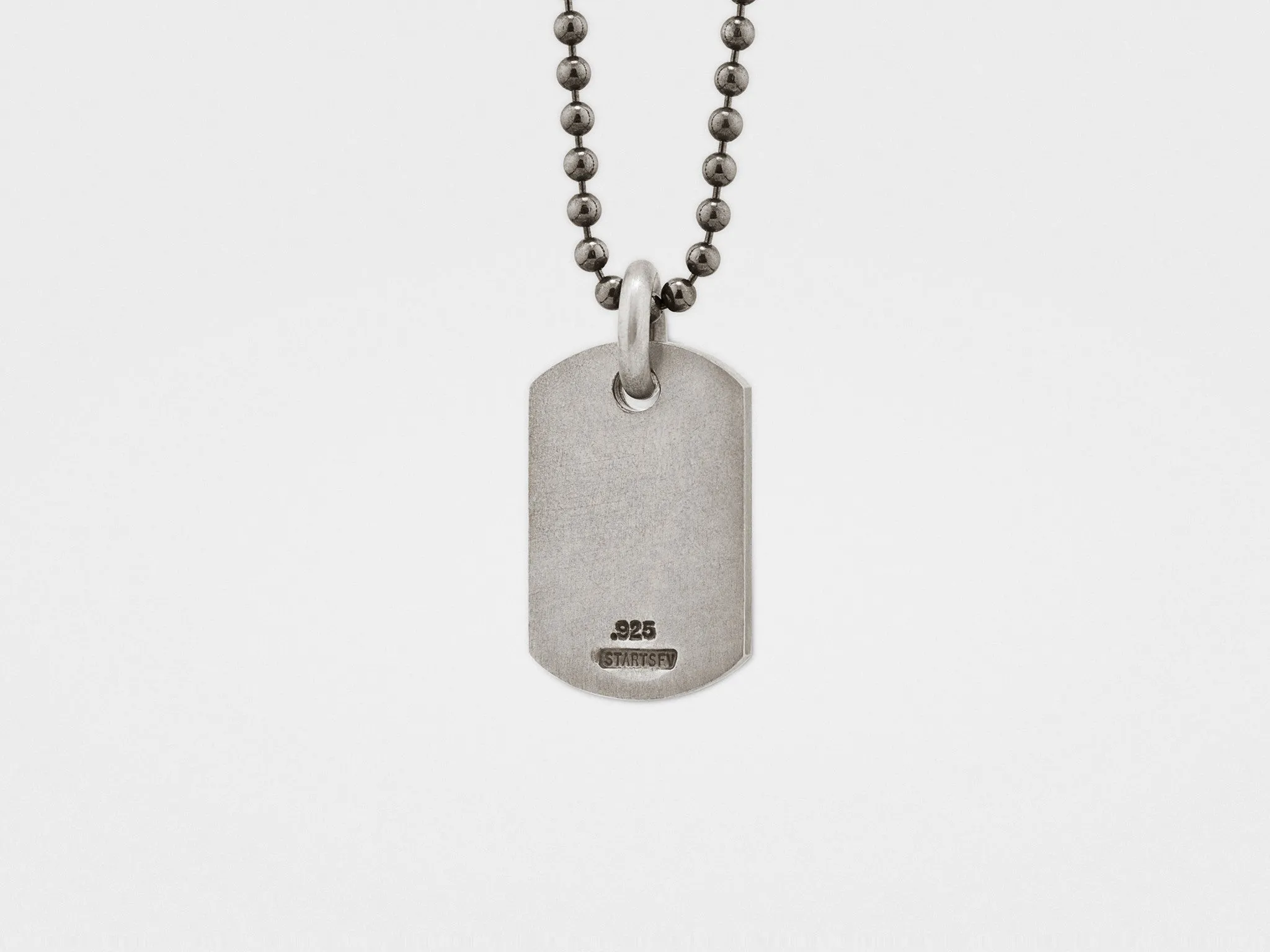 Small Camouflage Dog Tag in Sterling Silver