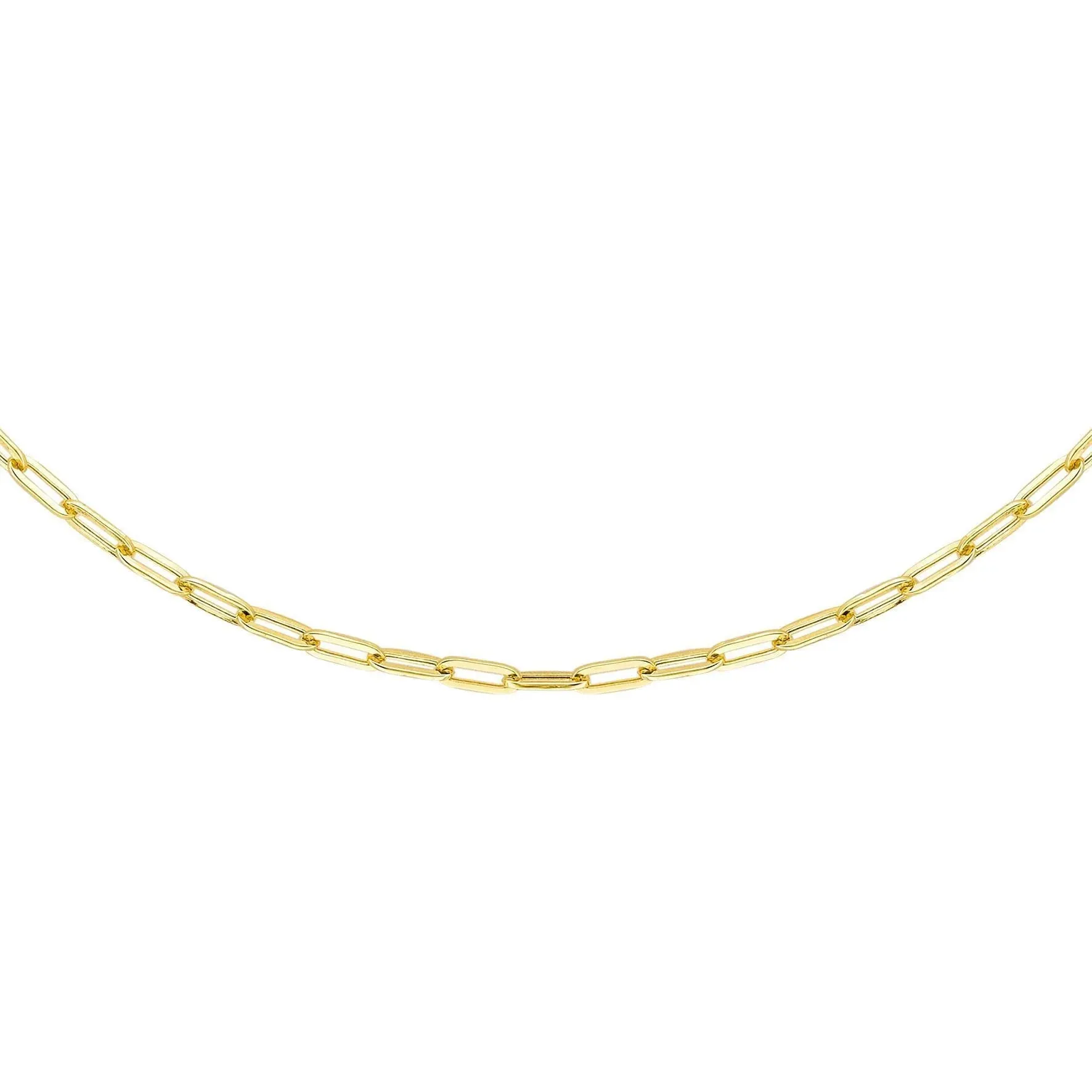 Soleil Collection 18" Petite Paperclip Link Necklace | 9K Solid Yellow Gold