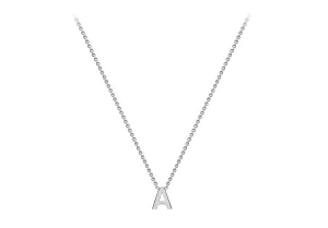 Soleil Collection 3.5mm x 5mm Initial Adjustable Necklace | 9K White Gold