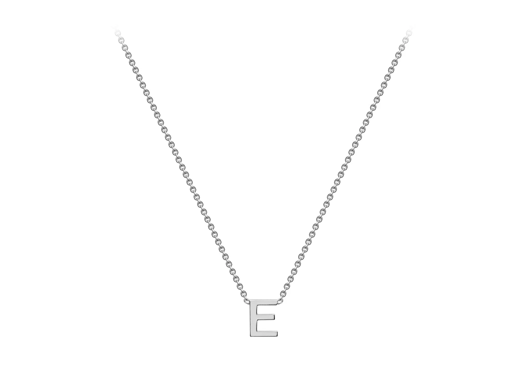 Soleil Collection 3.5mm x 5mm Initial Adjustable Necklace | 9K White Gold