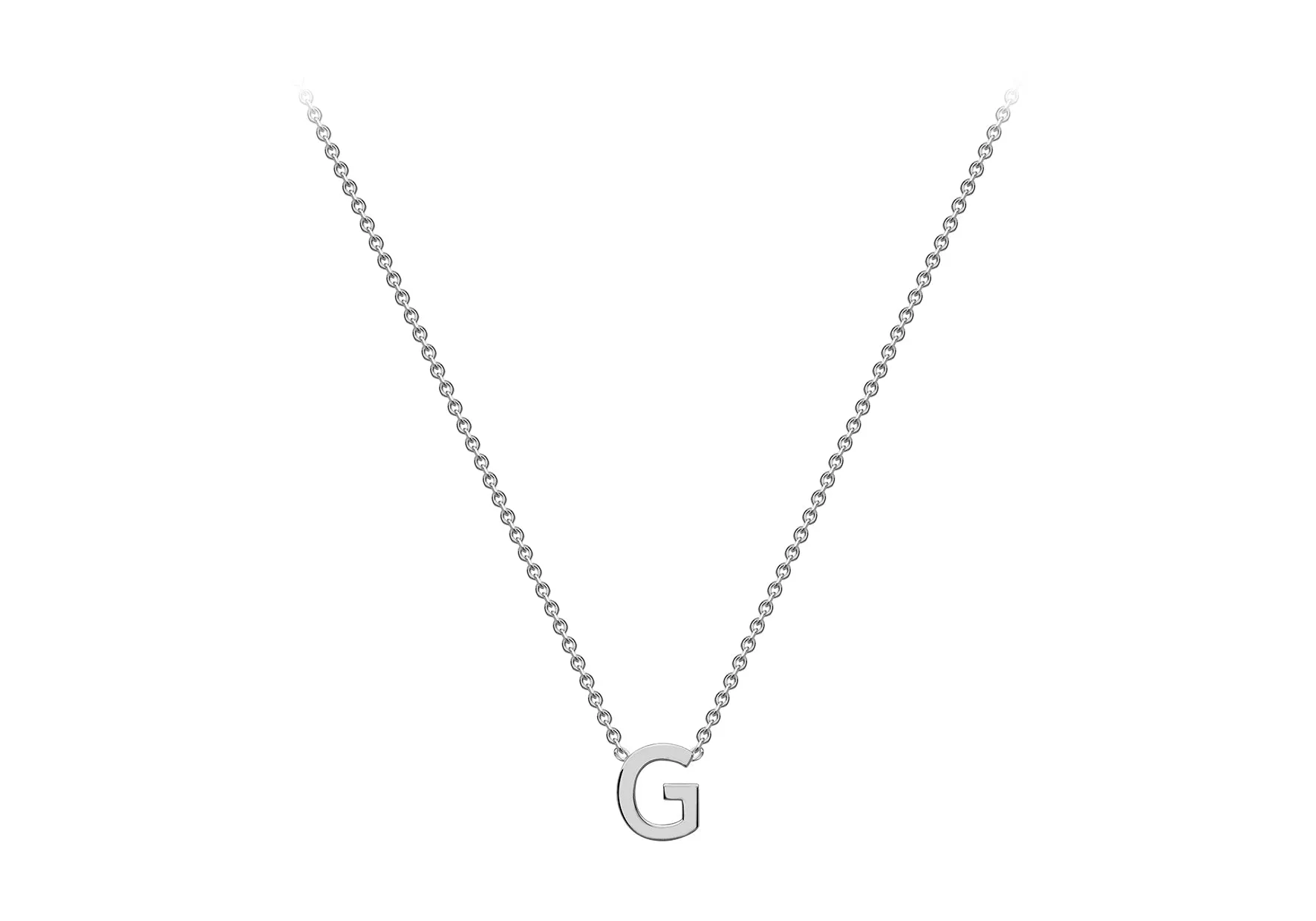 Soleil Collection 3.5mm x 5mm Initial Adjustable Necklace | 9K White Gold