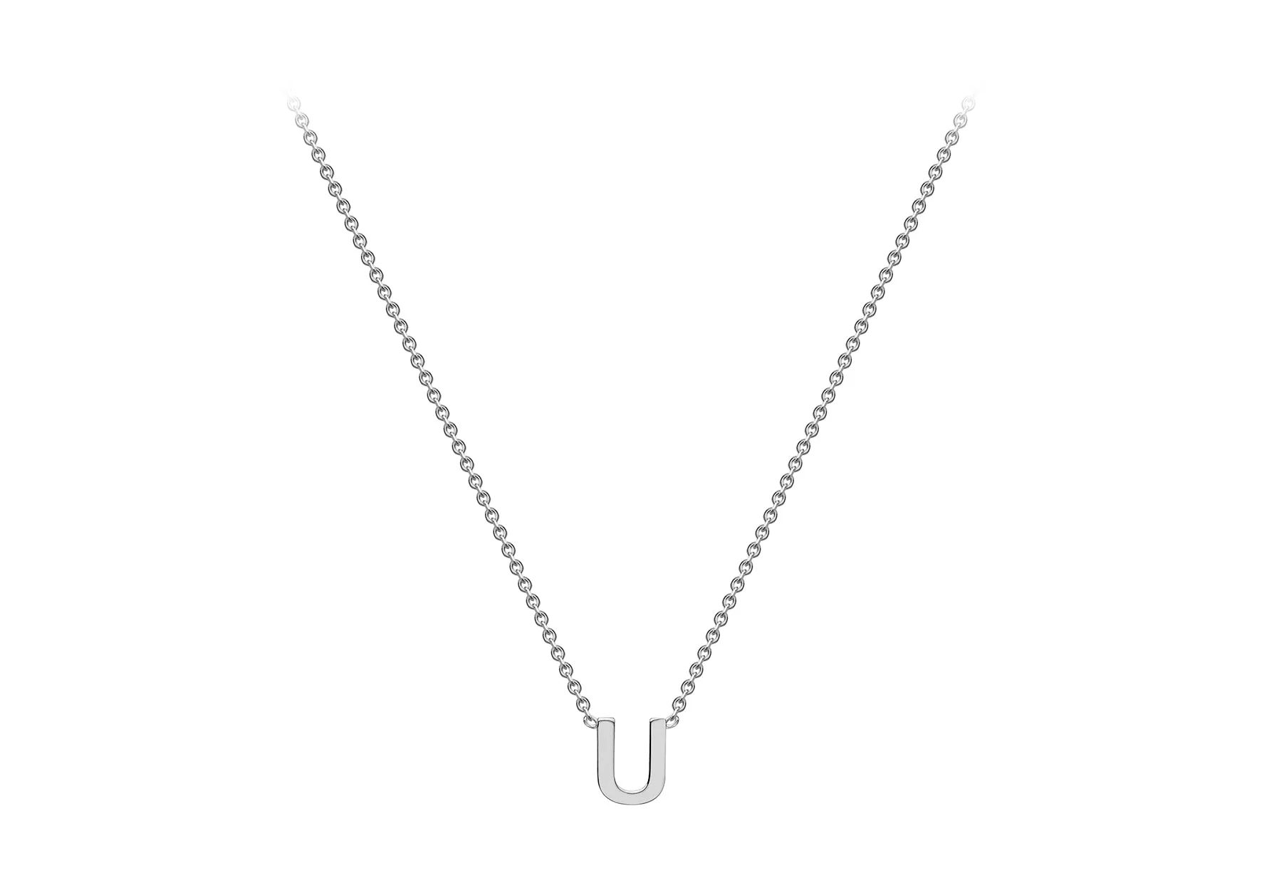 Soleil Collection 3.5mm x 5mm Initial Adjustable Necklace | 9K White Gold