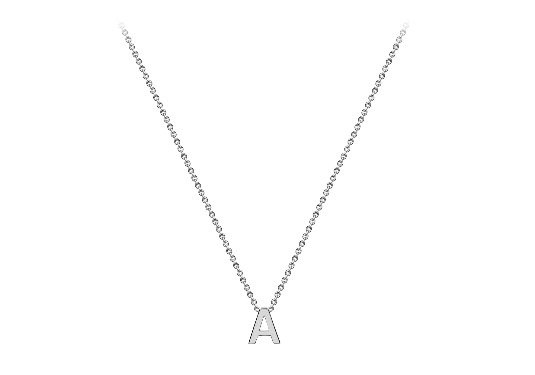 Soleil Collection 3.5mm x 5mm Initial Adjustable Necklace | 9K White Gold