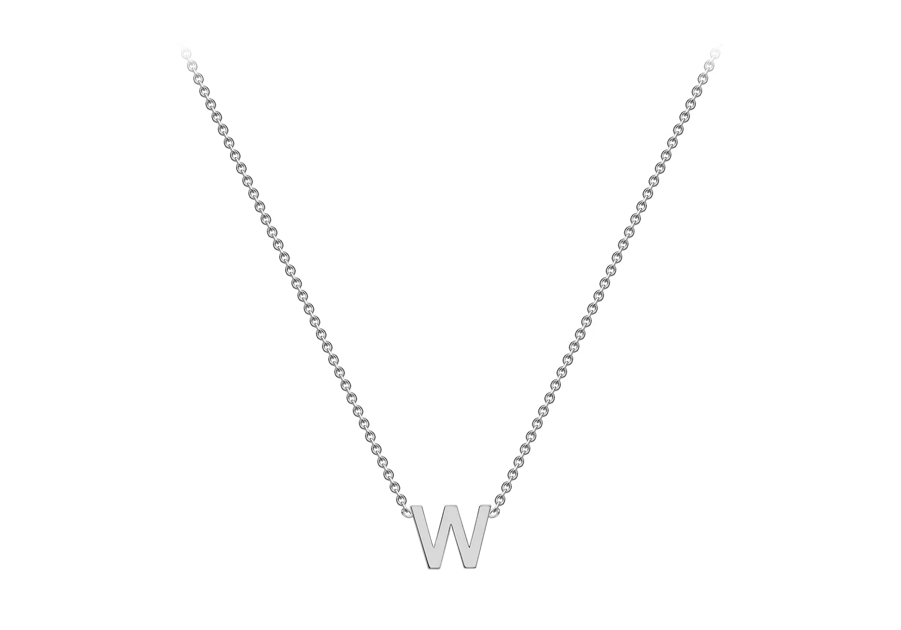 Soleil Collection 3.5mm x 5mm Initial Adjustable Necklace | 9K White Gold