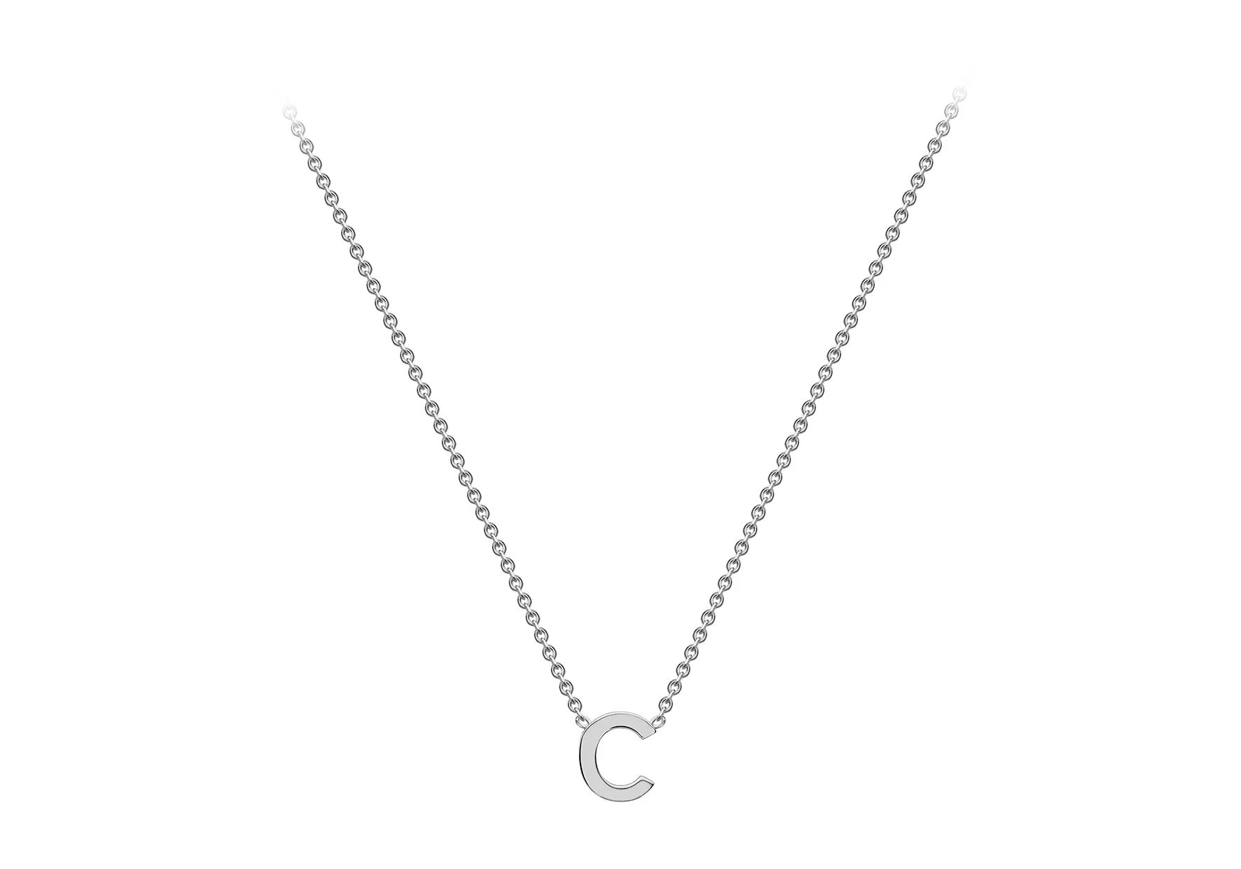 Soleil Collection 3.5mm x 5mm Initial Adjustable Necklace | 9K White Gold