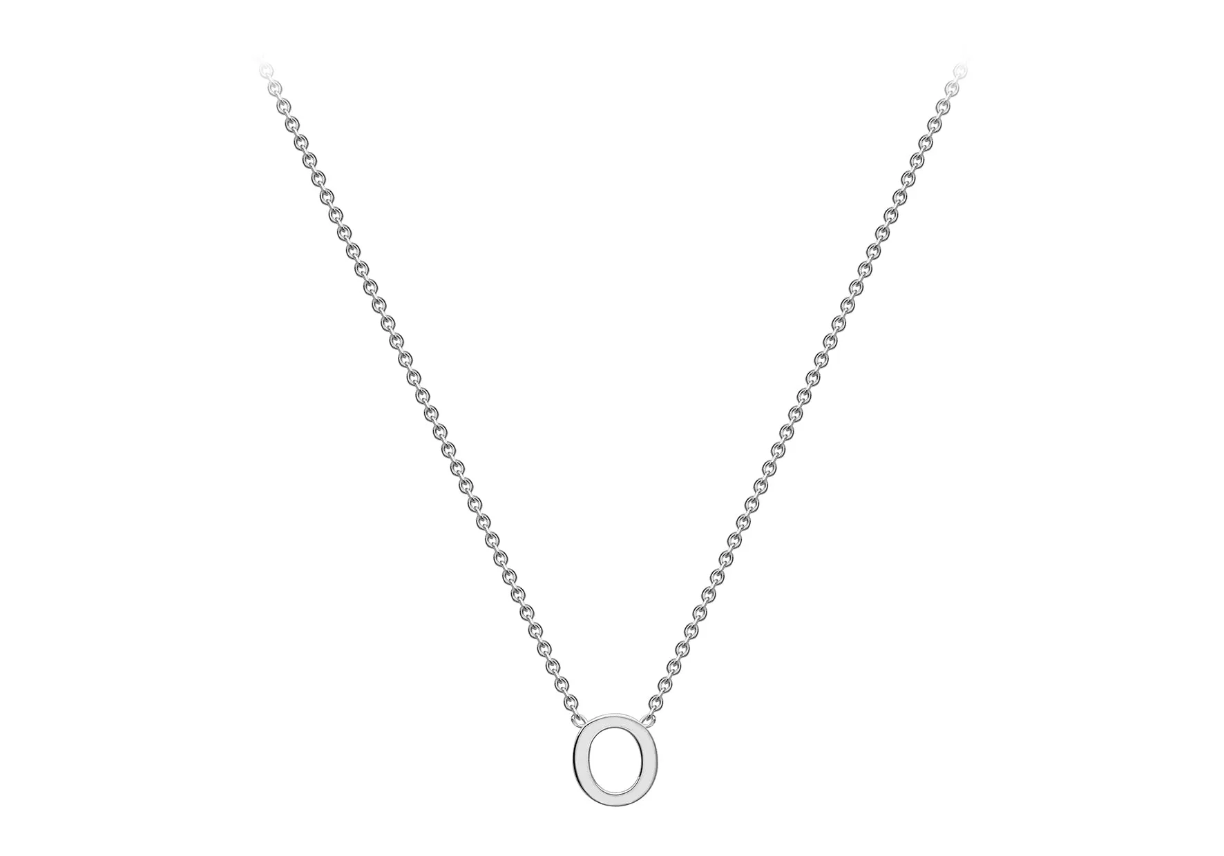 Soleil Collection 3.5mm x 5mm Initial Adjustable Necklace | 9K White Gold