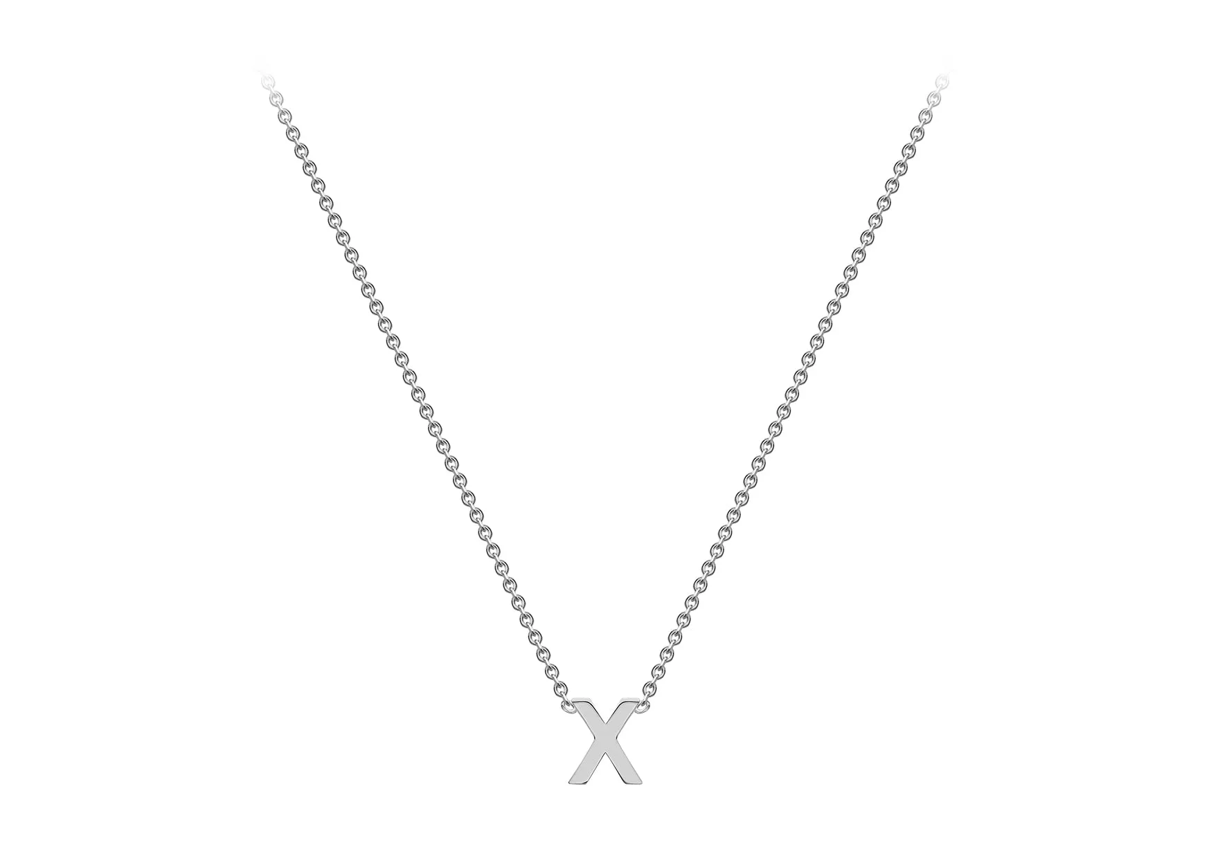 Soleil Collection 3.5mm x 5mm Initial Adjustable Necklace | 9K White Gold