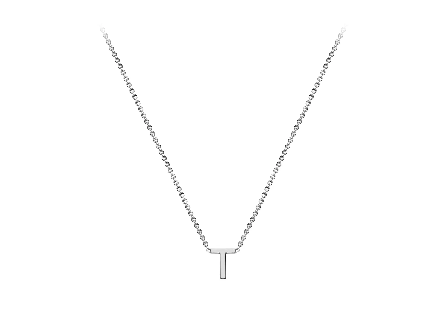 Soleil Collection 3.5mm x 5mm Initial Adjustable Necklace | 9K White Gold