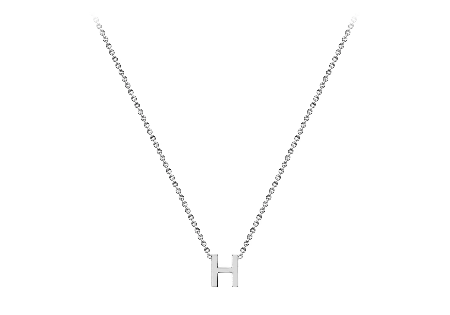 Soleil Collection 3.5mm x 5mm Initial Adjustable Necklace | 9K White Gold