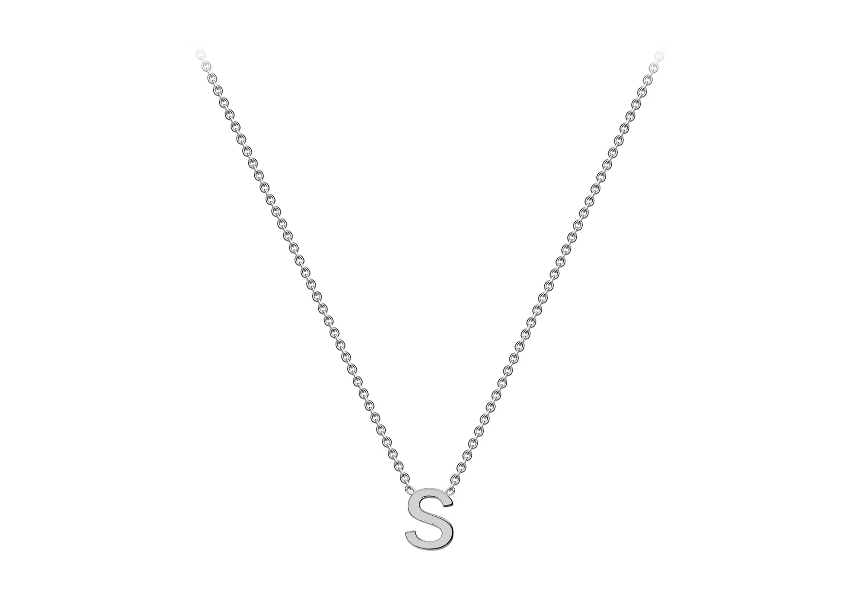 Soleil Collection 3.5mm x 5mm Initial Adjustable Necklace | 9K White Gold