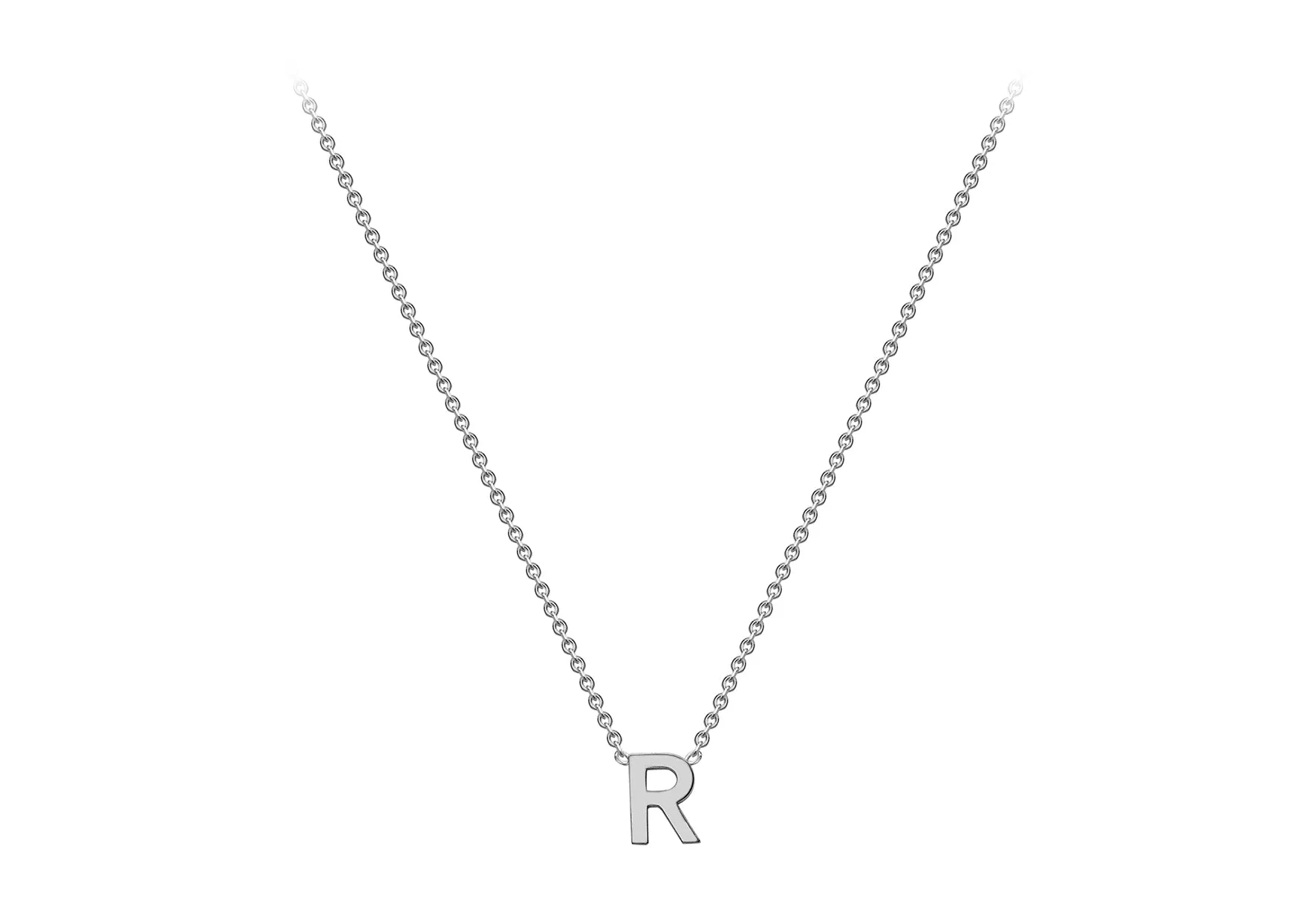 Soleil Collection 3.5mm x 5mm Initial Adjustable Necklace | 9K White Gold