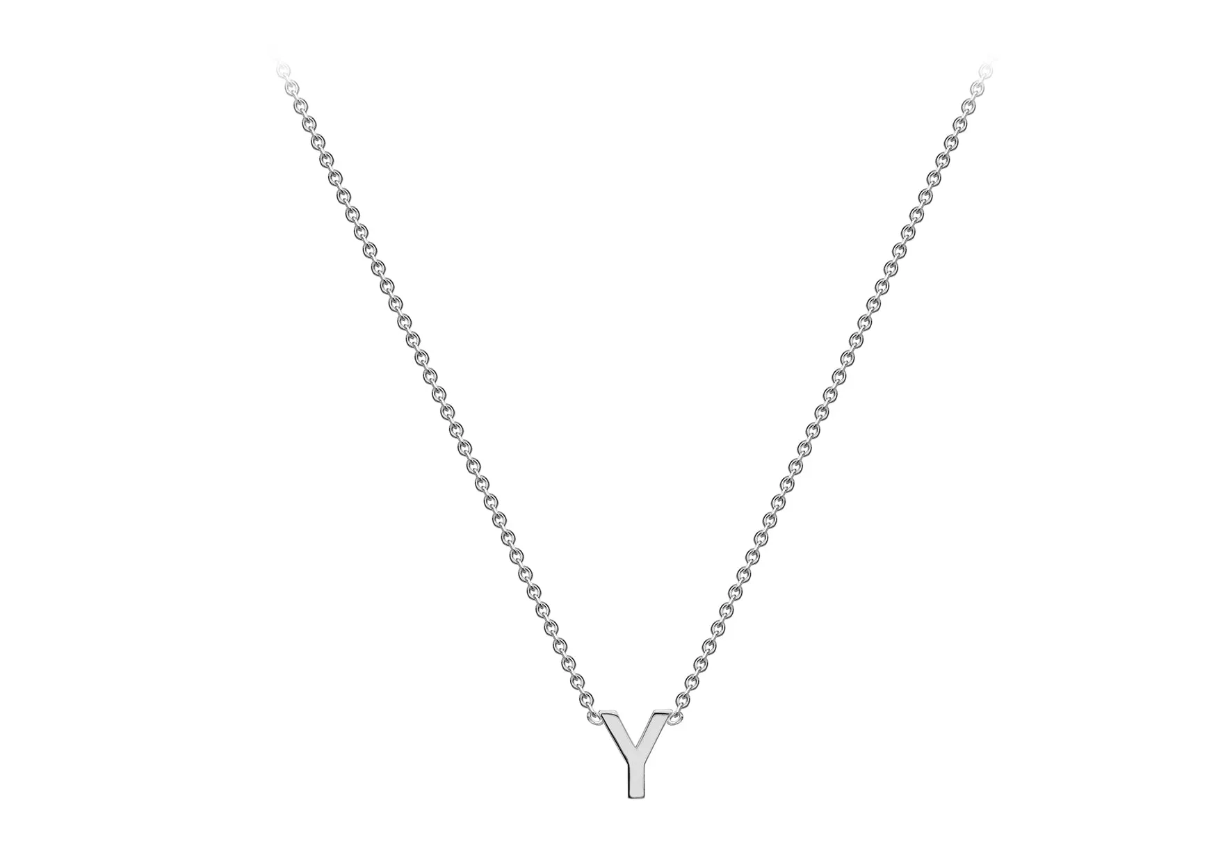 Soleil Collection 3.5mm x 5mm Initial Adjustable Necklace | 9K White Gold