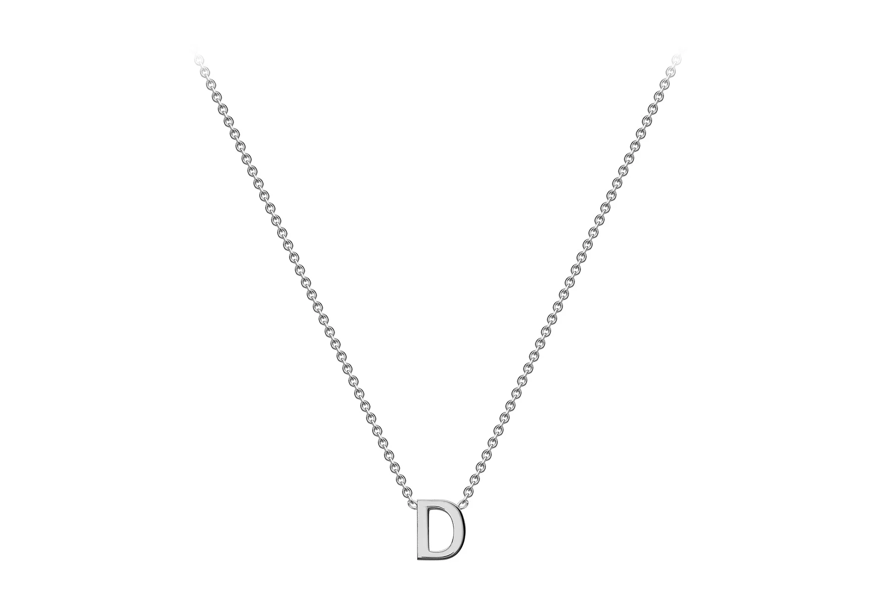 Soleil Collection 3.5mm x 5mm Initial Adjustable Necklace | 9K White Gold