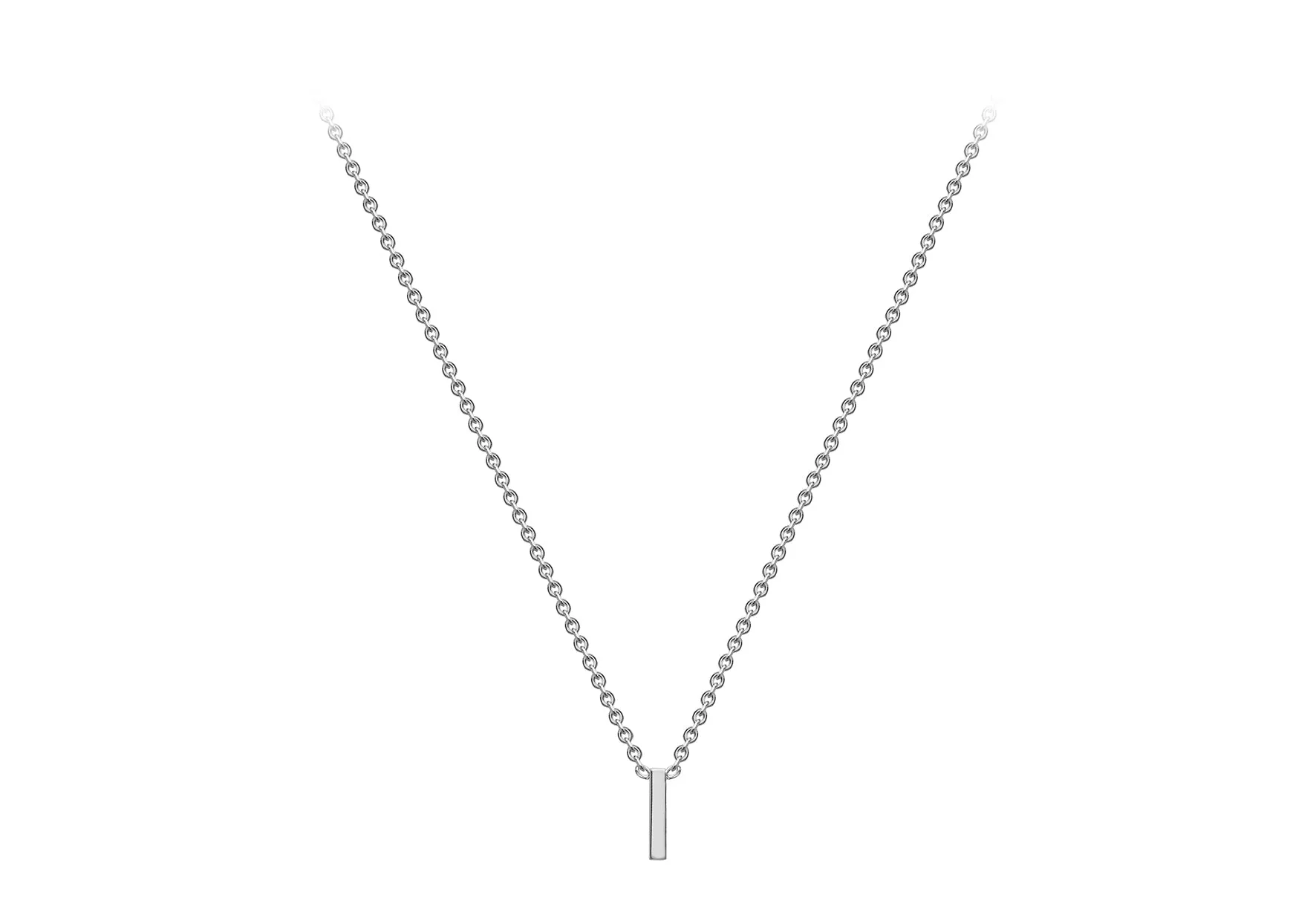 Soleil Collection 3.5mm x 5mm Initial Adjustable Necklace | 9K White Gold