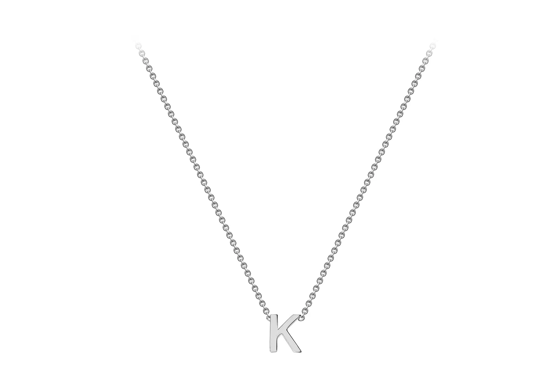 Soleil Collection 3.5mm x 5mm Initial Adjustable Necklace | 9K White Gold