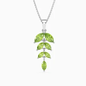 Sparkling Peridot Leaf Pendant: Embrace Nature's Brilliance