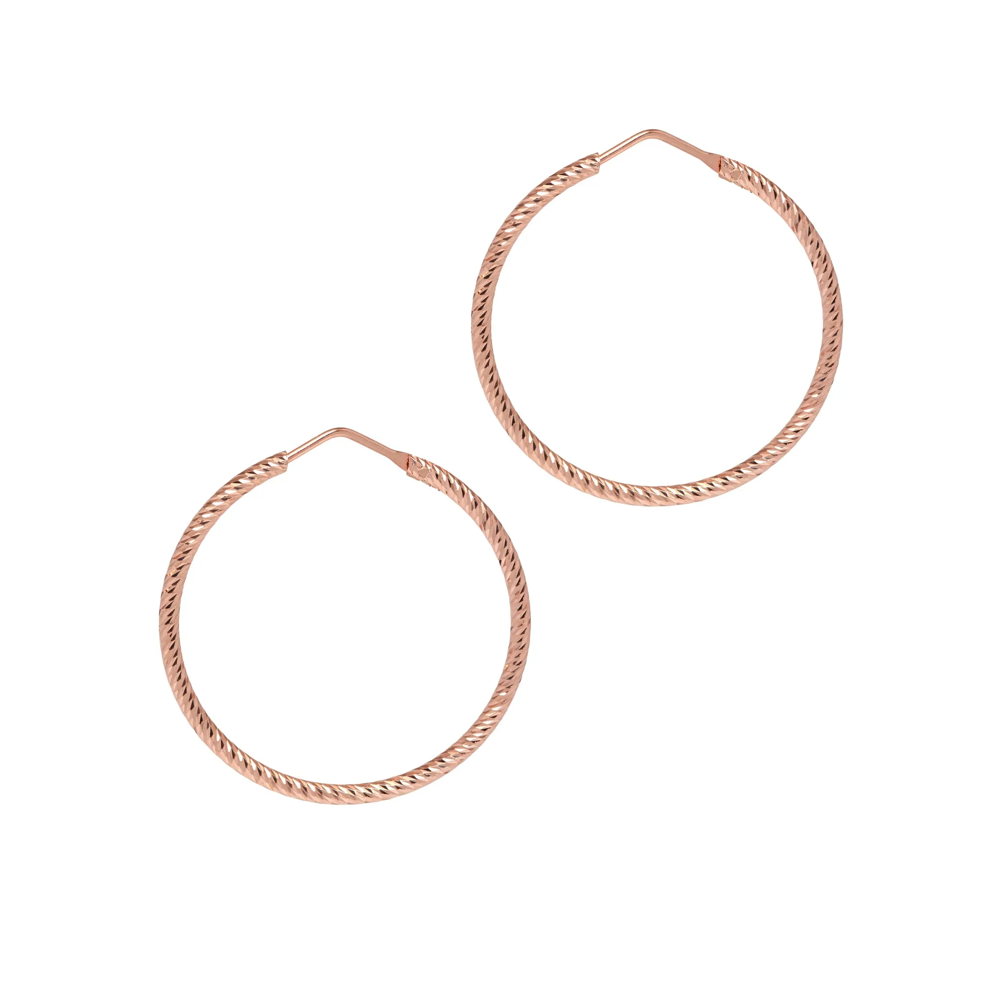 Sparkly, Diamond-Cut Roma Hoop Earrings - Extra Small   Small - Gold