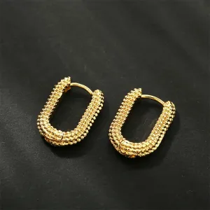 Square Luxury Stainless Steel Circle Trending Wedding U-Shaped Earring