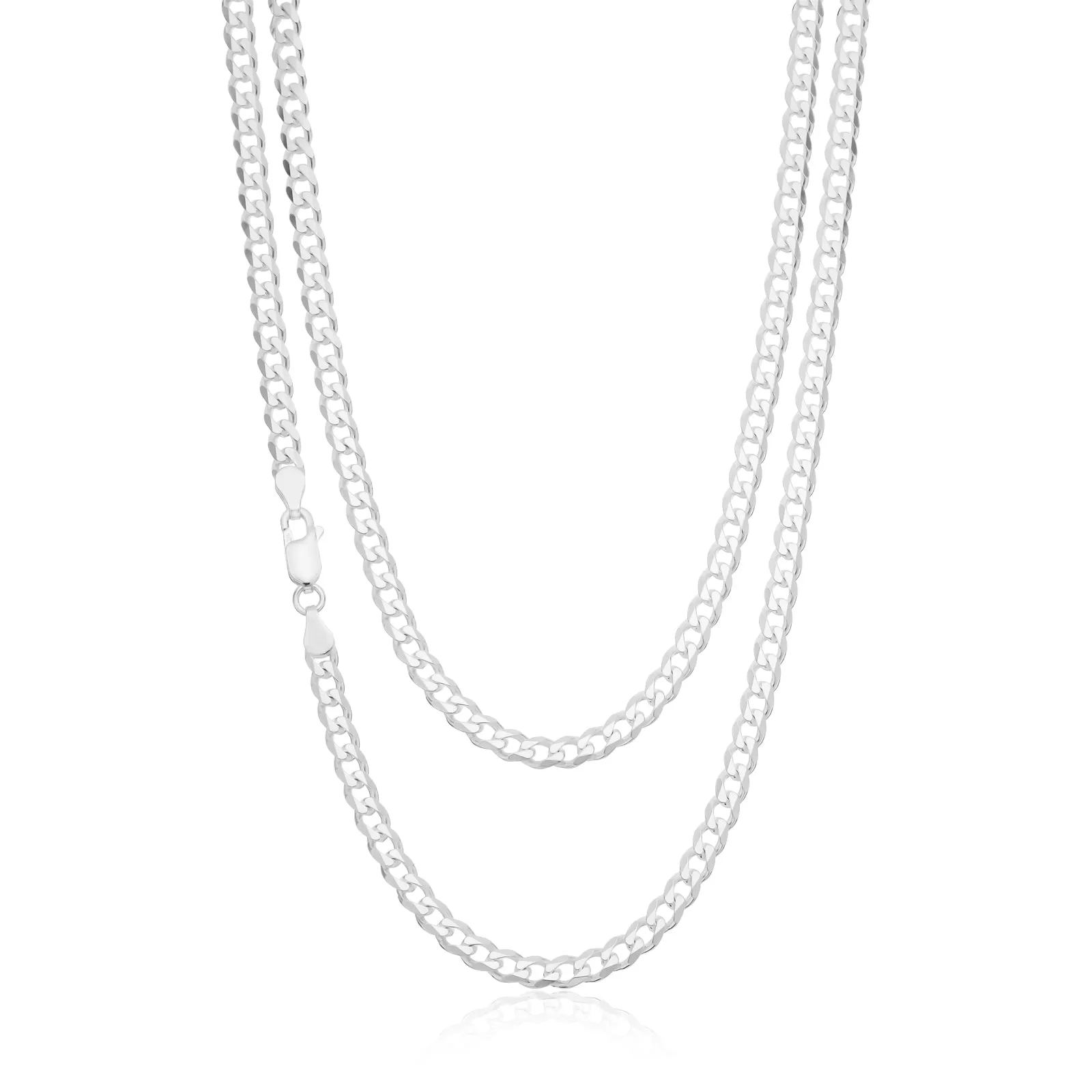 Sterling Silver 60cm Bevdicut Curb 120 Gauge Chain