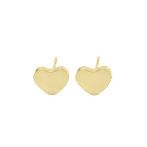 *Thick Heart Stud Earrings, Gold