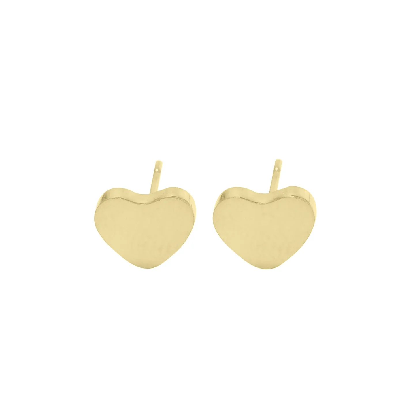 *Thick Heart Stud Earrings, Gold