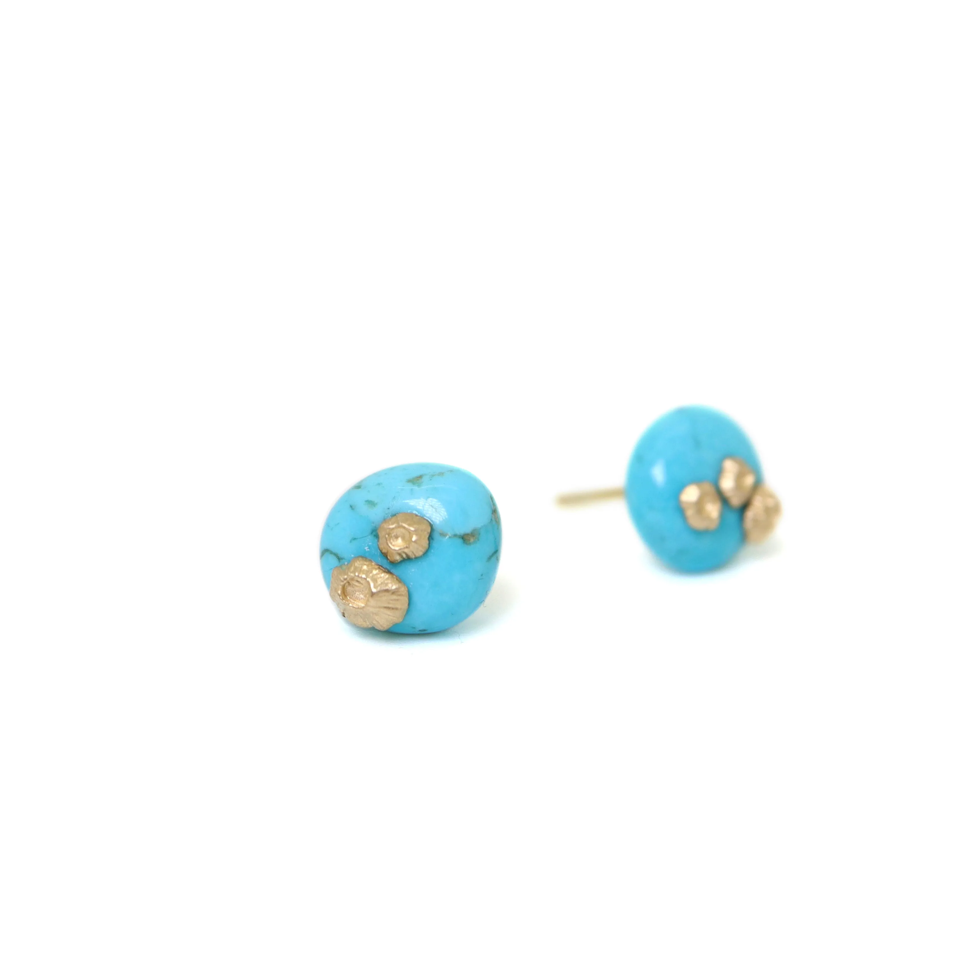 Turquoise Ruthie B. Studs with Barnacles